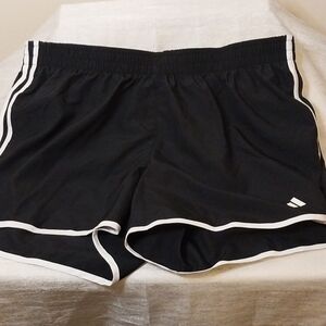 adidas Black Athletic Shorts with White Trim